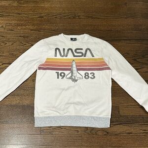 Hyperspace NASA Washed Faded Distressed Effect Crewneck 1983 Men’s Sweatshirt S